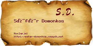 Sáfár Domonkos névjegykártya